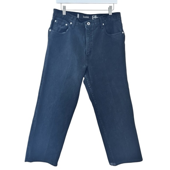 LEVI’S SILVERTAB VTG 90s Loose Black Cotton Rigid Crop Black 30x25 USA - Picture 2 of 14